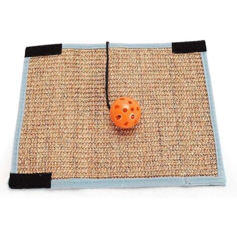 Tapis à griffer pour chat, tapis rectangulaire en sisal naturel, pratique et antidérapant, jouet de soin des griffes pour chat.
