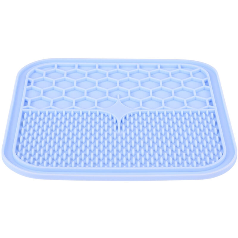 Tapis à lécher l silicone ventouse 30 x 30 cm bleu pour chien Zolux