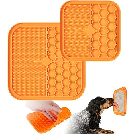 Tapis à lécher pour chien, 2 tapis à lécher pour chiens, dispositif de distraction pour le lavage des chiens avec super aspiration pour le bain des animaux de compagnie, le toilettage, etc., réduisant