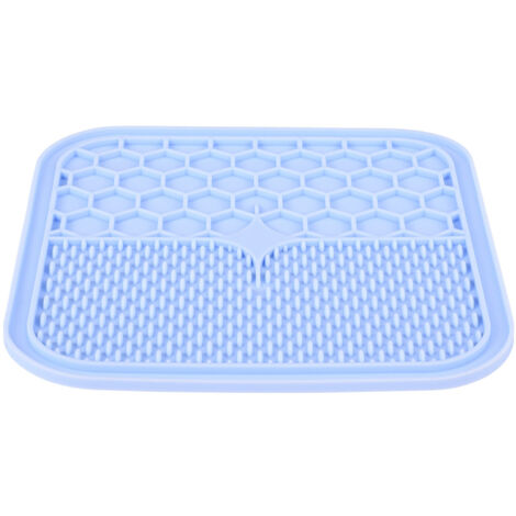 Tapis à lécher silicone ventouse M 21 x 21 cm bleu pour chien - zolux