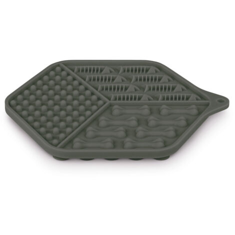 Tapis à lécher silicone ventouses 18.5 x 15.5 cm gris pour chat - zolux