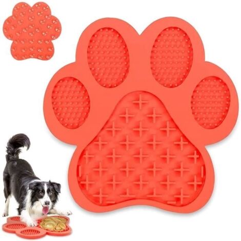 Tapis à lécher,Tapis à Lécher pour Chien,Chien de Lécher Coussin,Coussinets De Chien Léchez en Silicone avec Ventouses,(Rouge)