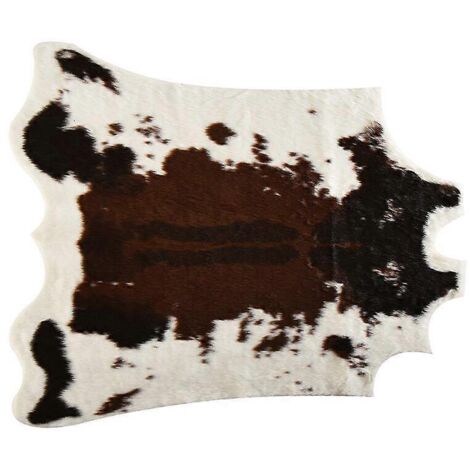 Tapis à motif vache et tigre, tapis à motifs animaux, tapis de sol complet, tapis à poils courts, tapis peluche à poils courts, 110 x 85 cm