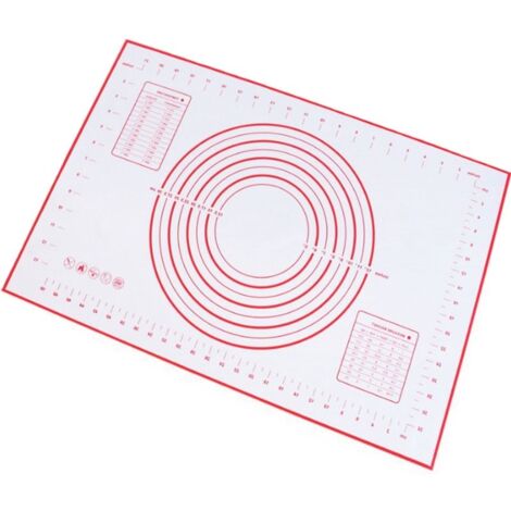 Tapis à pâte antiadhésif en silicone épais avec graduations, réutilisable –