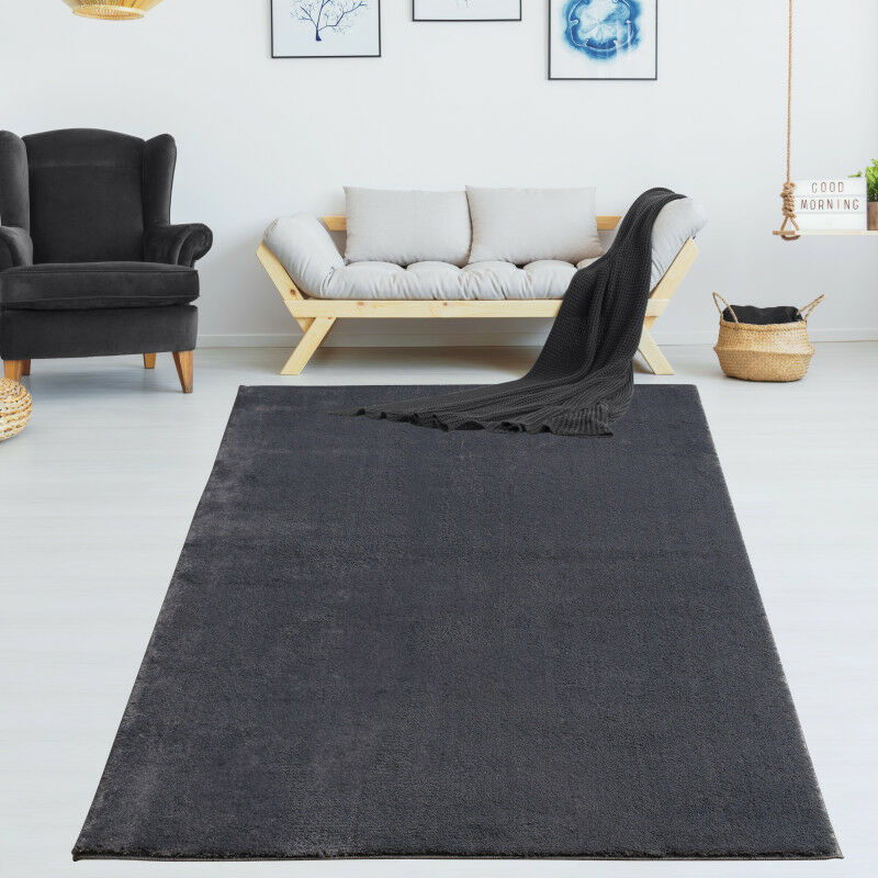 Univers D � Cor - Tapis à poil court 100 x 100 cm - Anthracite - Gris