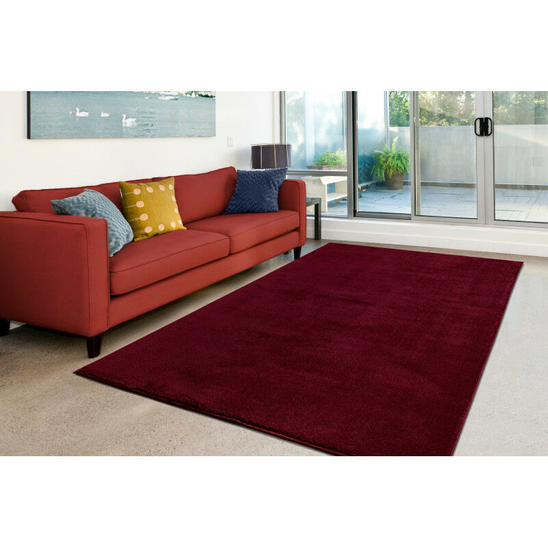 Univers D � Cor - Tapis à poil court 120 x 170 cm - Rouge - Rouge