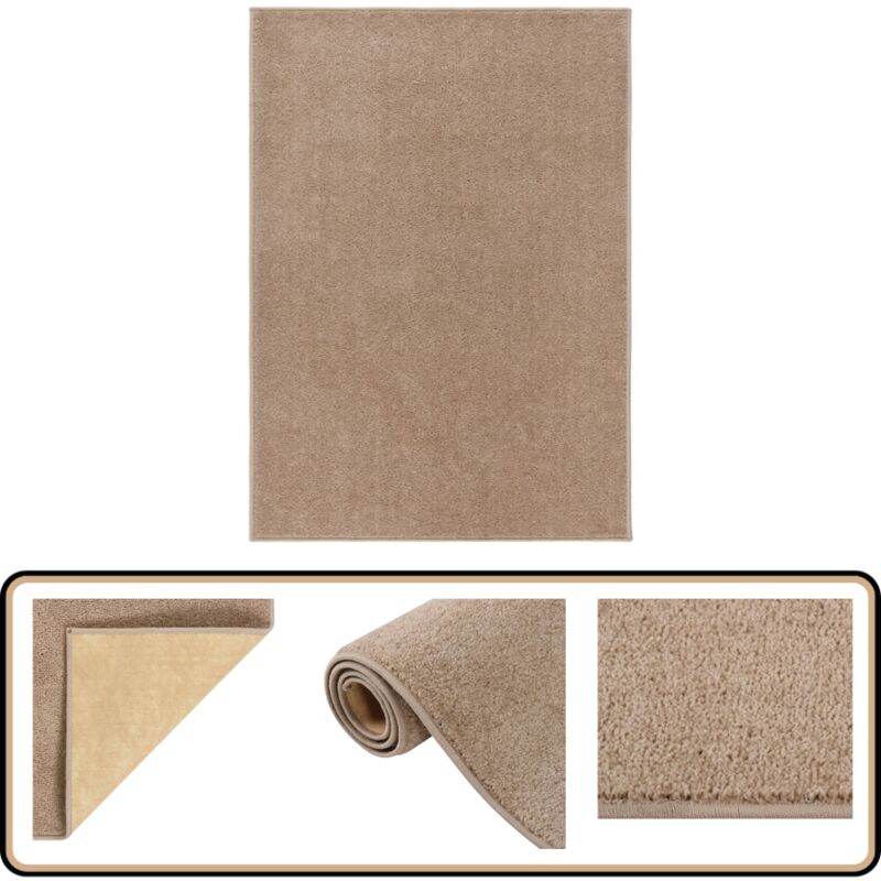 Vidaxl - Tapis à poils courts 120x170 cm Marron - Tapis Salon - Tapis Chambre - Tapis Moderne - Tapis Brun - Tapis Design