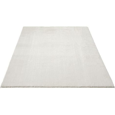 Tapis à poils courts et doux, dessous antidérapant, lavable en machine à 30 °C, ultra-doux, couleur crème, 240 x 240 cm, carré