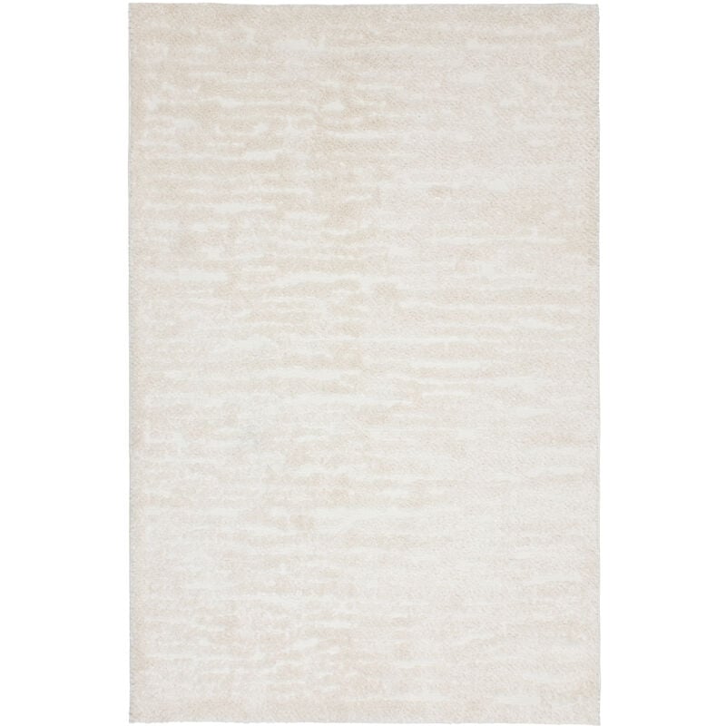 Tesso Living - Tapis a poils long - effet 3D - Blanc - 80cm x 220cm