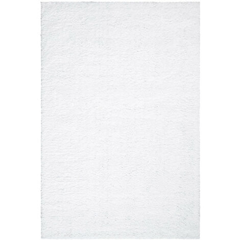 Tapis à Poils Longs doux SOFTY, Tapis de Salon, Chambre, Couloir (Blanc Neige - 160x230cm)