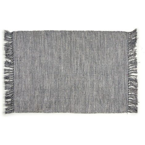 Tapis à pompons en coton naturel, 80 x 120 cm