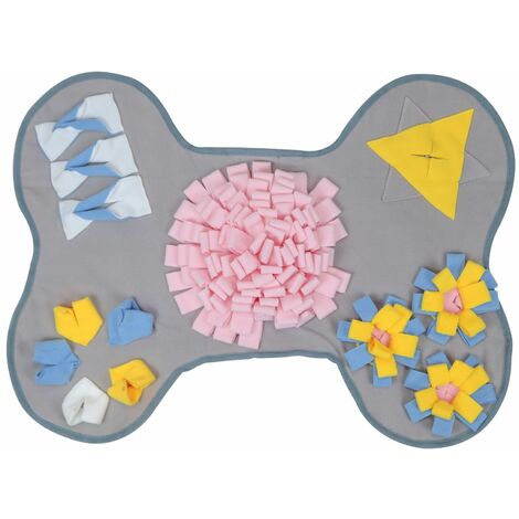 Tapis à renifler 2ème génération pour chien en forme d'os - Jouet éducatif interactif - Lavable - Odeur - Pour l'entraînement à la maison - Jeu de recherche antidérapant - Taille L