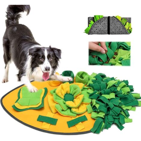 Tapis à renifler pour chien, lavable, jouet intelligent, pliable, odeur antidérapante, jouet à renifler, jouet intelligent, pour animaux de compagnie, chiens, chats (forme de feuille)