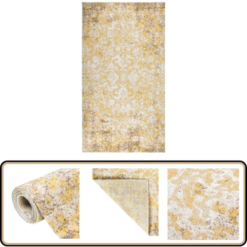 Vidaxl - Tapis à tissage plat d'extérieur 115x170 cm Jaune - Tapis Exterieur - Tapis De Terrasse - Tapis De Balcon - Tapis Design - Motif Jacquard