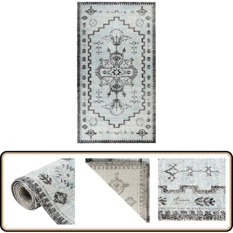 Vidaxl - Tapis à tissage plat d'extérieur 115x170 cm Vert et gris - Tapis D'extérieur - Tapis De Terrasse - Tapis De Balcon - Tapis Résistant Aux