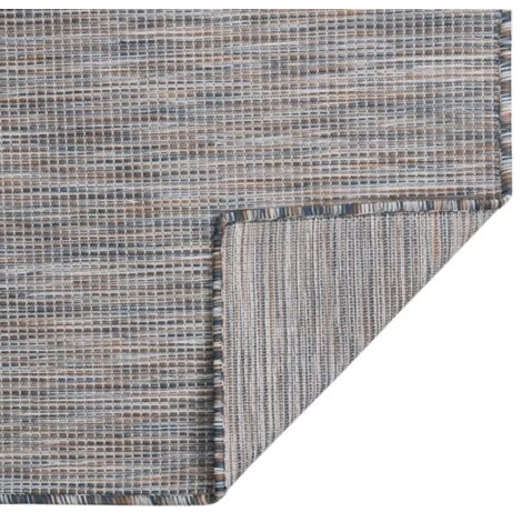 Tapis à tissage plat d'extérieur 120x170 cm Marron et bleu CFW81990