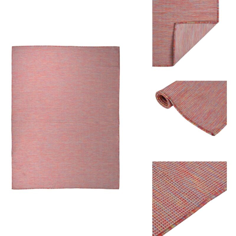 Vidaxl - Tapis à tissage plat d'extérieur 120x170 cm Rouge - Tapis Exterieure - Tapis Plein Air - Tapis Résistant Aux Intempéries - Tapis Anti Uv