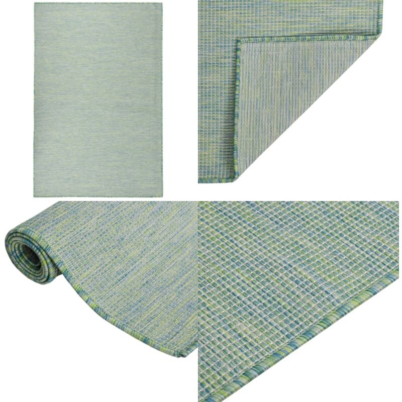 Vidaxl - Tapis à tissage plat d'extérieur 120x170 cm Turquoise - Tapis Exterieur - Tapis De Terrasse - Tapis Balcocn - Tapis Résistant Aux Uv - Tapis