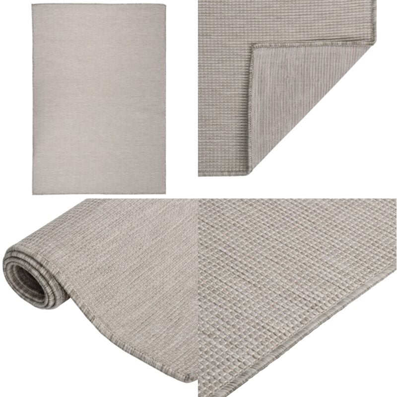 Vidaxl - Tapis à tissage plat d'extérieur 140x200 cm Taupe - Tapis Exterieur - Tapis De Terrasse - Tapis De Balcon - Tapis Résistant Aux Intempéries