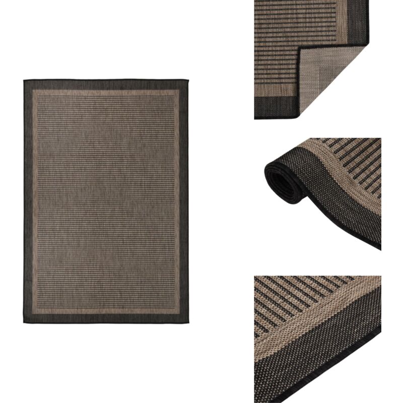Vidaxl - Tapis à tissage plat d'extérieur 160x230 cm Marron foncé - Tapis Exterieur - Tapis Patio - Tapis Balcon - Tapis Résistant Aux Intempéries