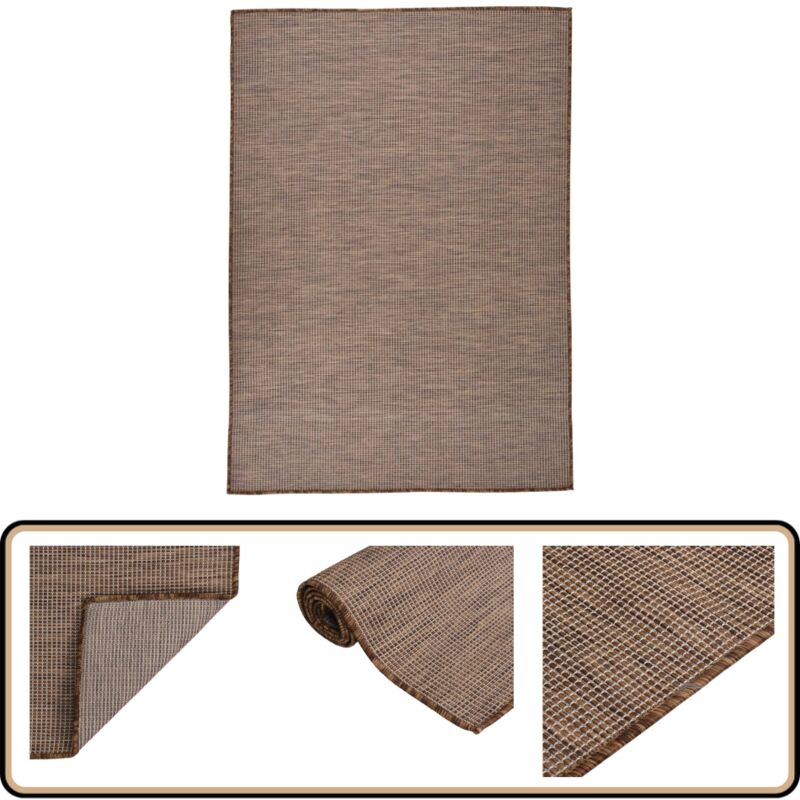 Vidaxl - Tapis à tissage plat d'extérieur 160x230 cm Marron - Tapis Exterieur - Tapis Patio - Tapis Résistant Aux Intempéries - Tapis Anti Uv - Tapis