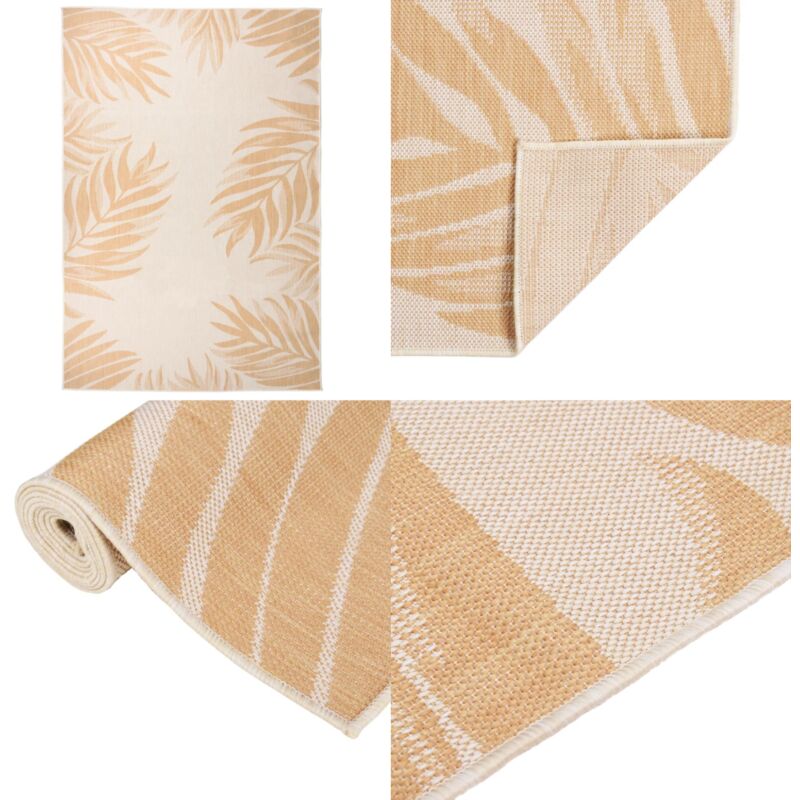 Vidaxl - Tapis à tissage plat d'extérieur 160x230 cm Motif de feuille - Tapis Exterieure - Tapis De Jardin - Tapis Résistant Aux Intempéries - Tapis