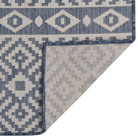 Tapis à tissage plat d'extérieur 160x230 cm Rayures bleues CFW81381