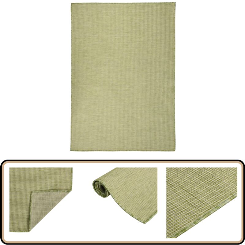 Vidaxl - Tapis à tissage plat d'extérieur 160x230 cm Vert - Tapis Exterieure - Tapis De Jardin - Tapis Résistant Aux Intempéries - Tapis Uv - Tapis
