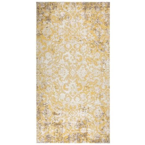 Tapis de salle de bain Tatam 70x120cm Motif Abstrait Jaune, Vert et Bleu