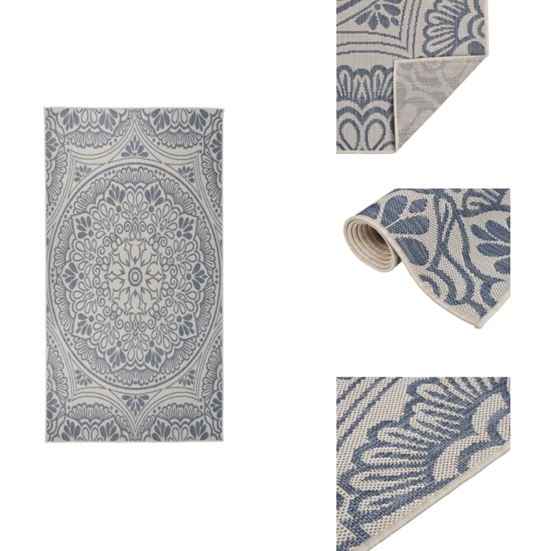 Vidaxl - Tapis à tissage plat d'extérieur 80x150 cm Motif bleu - Tapis Exterieur - Tapis De Terrasse - Tapis Résistant Aux Intempéries - Tapis Anti