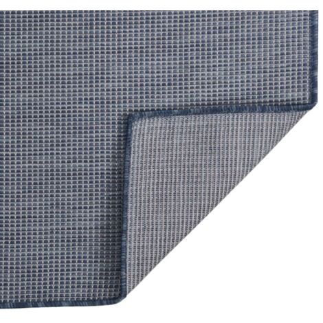 Tapis à tissage plat d'extérieur 80x250 cm Bleu CFW58509