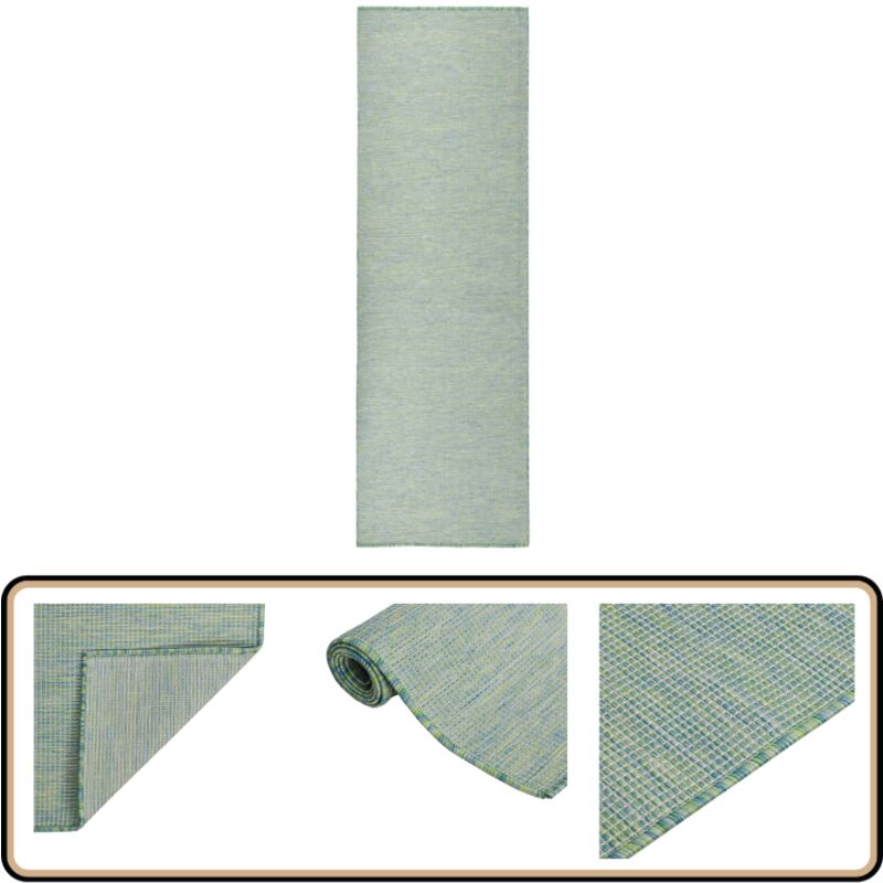 Vidaxl - Tapis à tissage plat d'extérieur 80x250 cm Turquoise - Tapis Exterieur - Tapis De Terrasse - Tapis Balcocn - Tapis Résistant Aux Uv - Tapis
