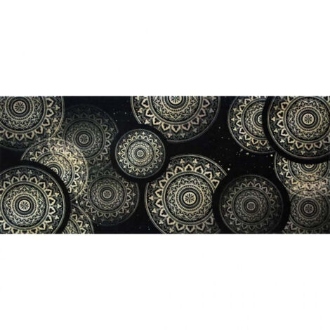 Tapis absorbant BOSTON Mandala Noir 50x120cm