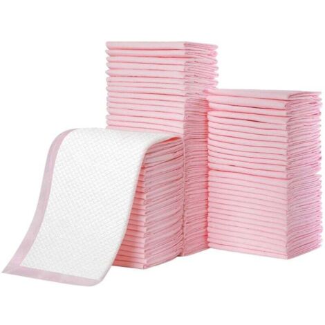Tapis Absorbant Chien, 33 × 45 cm Alaise Jetable Alèse Pipi Propreté Educateur Chien Animaux, Aleze Impermeable, Pee Pad Apprentissage la Propreté Anti-Fuite Résistante, rose 100 pièces