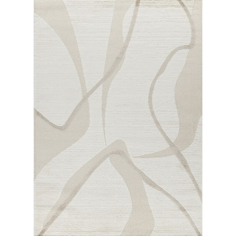Tapis chambre salon géométrique crème beige monaco 78 doux et moelleux Toutapis 120x170