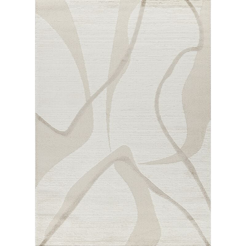 Tapis salon chambre géométrique crème beige monaco 78 doux et moelleux Toutapis 200x290