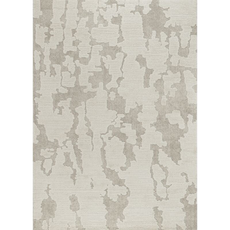Tapis chambre couloir abstrait crème beige monaco 50 doux et moelleux Toutapis 80x150