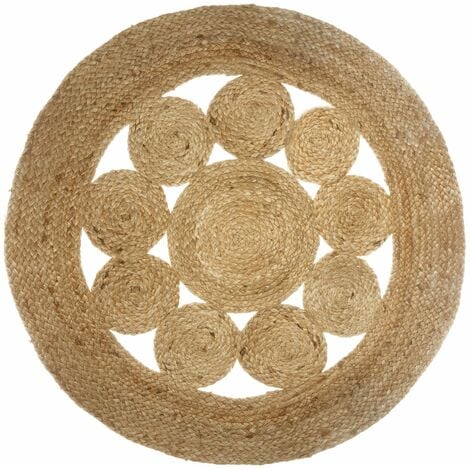 HOMEMAISON Tapis ajouré Esra jute D80cm - Atmosphera créateur d'intérieur