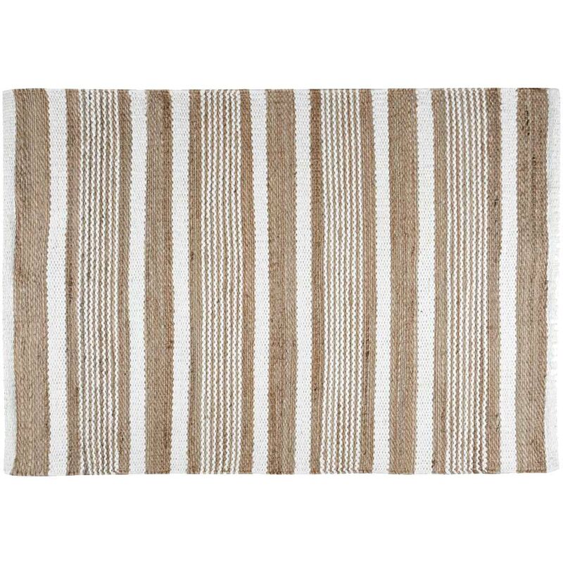 Tapis aldabra beige et blanc 60 x 90 cm