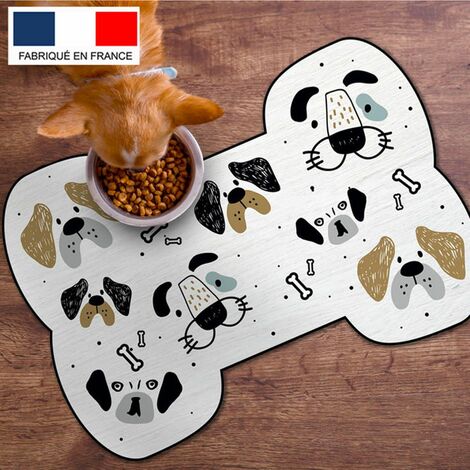 Tapis Alimentation Animaux En Vinyle Tarkett 39 5x43 Pour Cuisine Sous Gamelle Chat Chien Non Toxique Motif Tetes De Chien