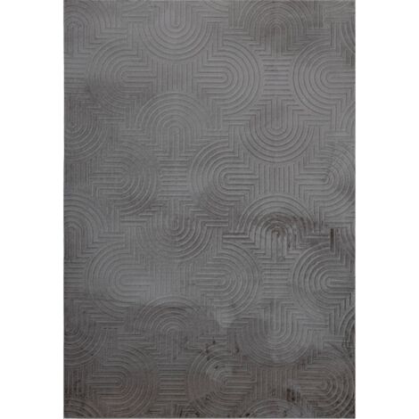 Tapis anthracite moderne doux et allergie friendly - 170 x 120 cm