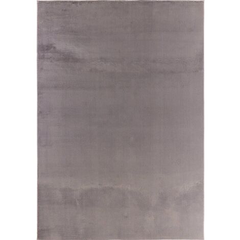Tapis anthracite uni très doux antidérapant lavable - 80 x 150 cm