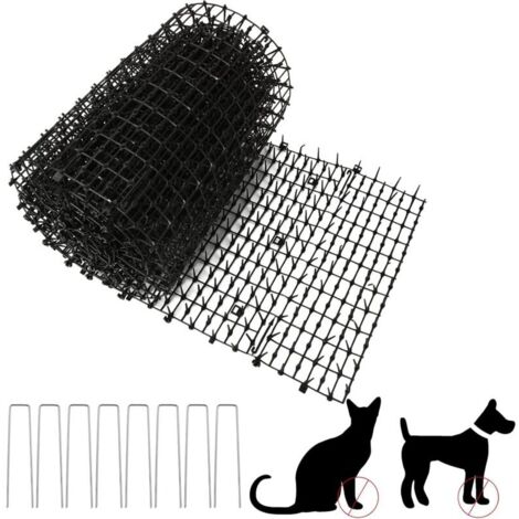 Tapis anti-chat 30 x 200 cm – 8 pointes en plastique PP – Empêche les animaux d'approcher – Pour jardins et pelouses-Crezuo