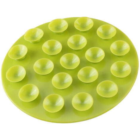 Tapis Anti-Glisse Bébé avec Ventouses Double Face - Assiette et Couverts Inclus (Vert)