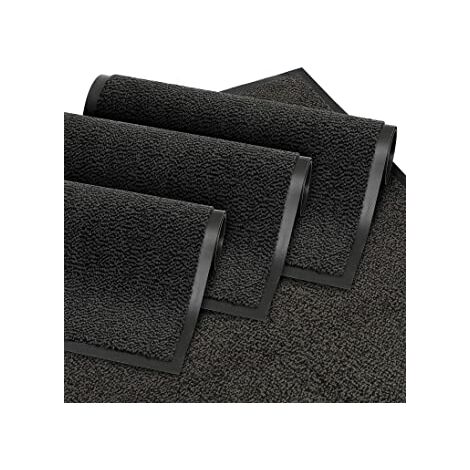 Tapis anti-poussière 60 x 90 cm pour portes d'entrée intérieures et extérieures tapis pour les pieds Tapis de porte pour couloir Tapis de nettoyage noir anthracite (60 x 90 cm)