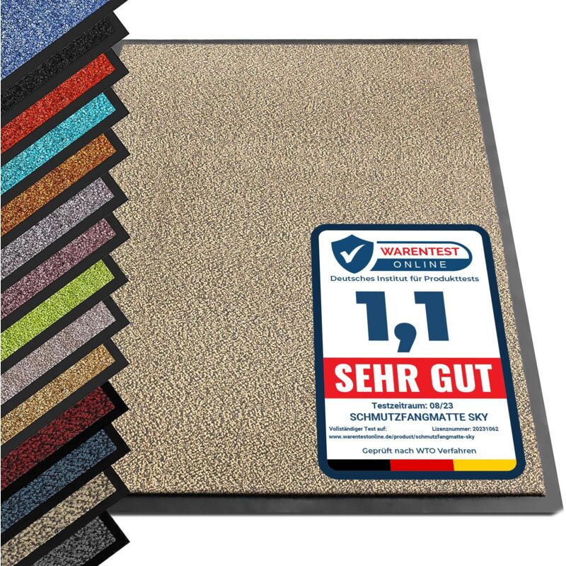 Paillasson d'entrée sky Beige-Noir 90 x 300 cm