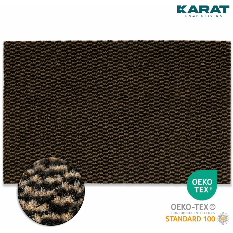 Tapis Melange sur mesure Noir-Brun 200 x 350 cm