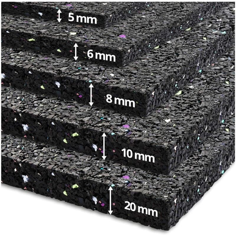 Tapis Anti-Vibrations Qui absorbe Les Vibrations et Le Bruit, découpable, ep = 10 mm, 125 x 100 cm
