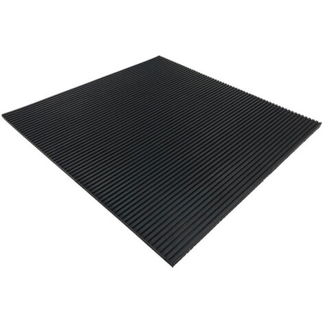Tapis anti-vibrations l. 0,5 m L. 0,5 m épaisseur 10 mm noir NR/SBR sans insert tissé