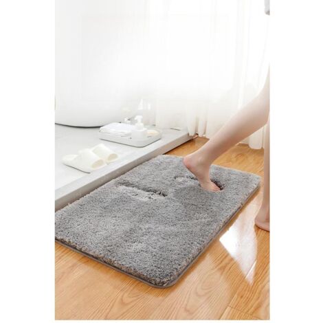 Tapis antidérapant à poils hauts gris clair 4570cm lavable pour entrée cuisine et salle de bain